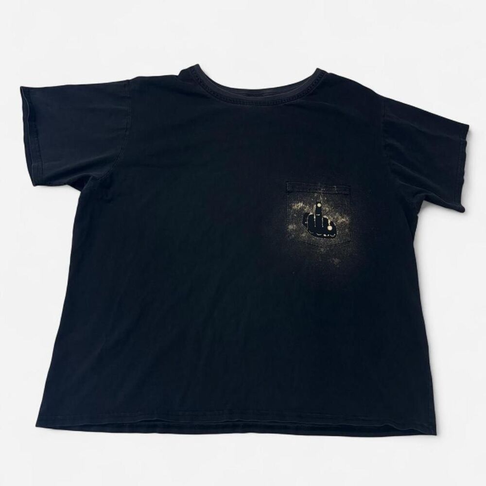 XL Just my Size Cropped Black Pocket Shirt with Middle Finger